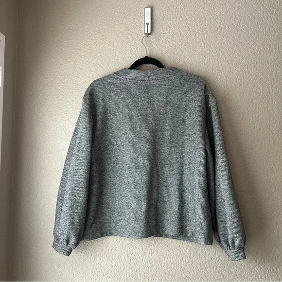 Urban Outfitters Cropped Balloon Sleeve Jacket Full Zip Gray Size XS - Picture 3 of 10